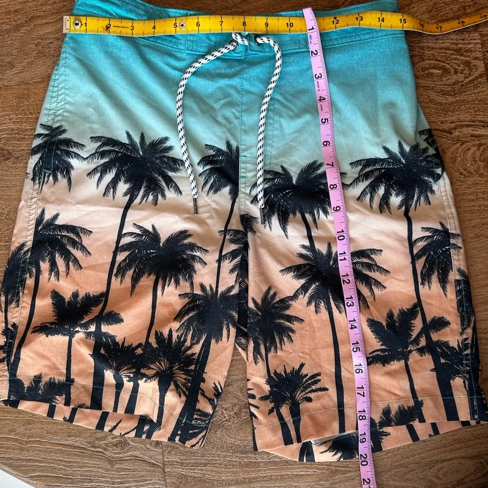 Sonoma Small swim trunks blue and brown.
